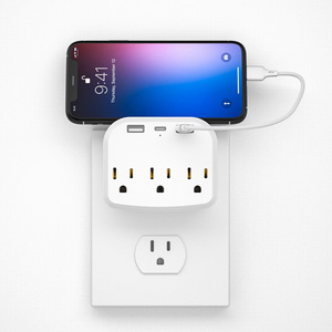 Multi <strong>Plug</strong> Outlet Extender With 6 Electrical Socket Extender Adapter Wall Socket Outlet With 4USB Ports - Product Image 4