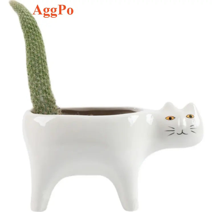 Katzen keramik Blumentopf halter Porzellan Moderne Blumenvase für Haupt dekoration