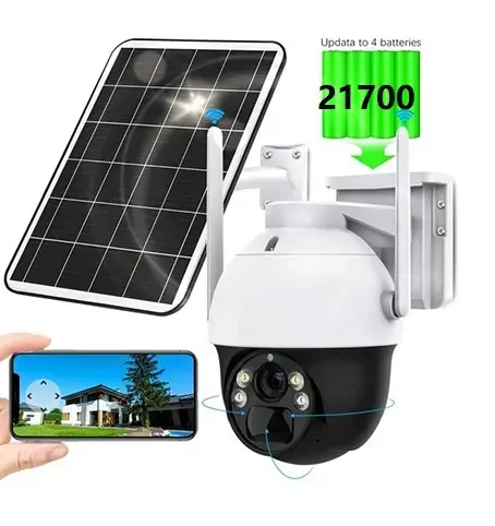 Mais recente Design Outdoor Security Home Wireless Solar 4G Humano Detectar Auto Tracking 4MP Camera com Sunisee App CCTV Camera
