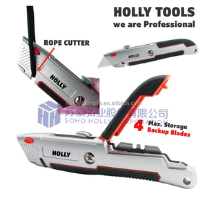 2 in <strong>1</strong> <strong>Multi</strong> Functional Metal Retractable Utility Knife with String <strong>Cutter</strong> Heavy Duty Zinc Alloy Box <strong>Cutter</strong> with <strong>4</strong> Spare Blades