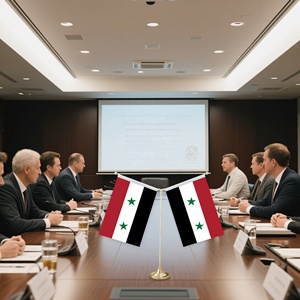 Cờ Syria Cờ bàn hai mặt 14x21cm với mô hình ngôi sao đôi khác biệt trang trí văn phòng tại nhà - Product Image 5