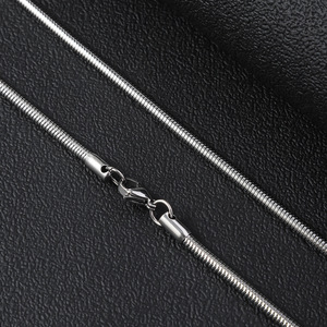 2.4Mm/3.2Mm paslanmaz çelik Snakebone zincir erkek titanyum çelik kolye yuvarlak yılan zinciri Diy eşleştirme zinciri - Product Image 2