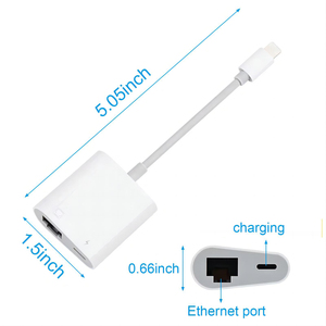 适用于iPhone即插即用2合1 RJ45以太网局域网适配器，带充电端口，适用于电话10/100Mbps - Product Image 5