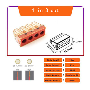 Electric Quick Wire Cable Connector Universal <strong>Push</strong>-In <strong>Terminal</strong> <strong>Blocks</strong> for Hard Wire - Product Image 5
