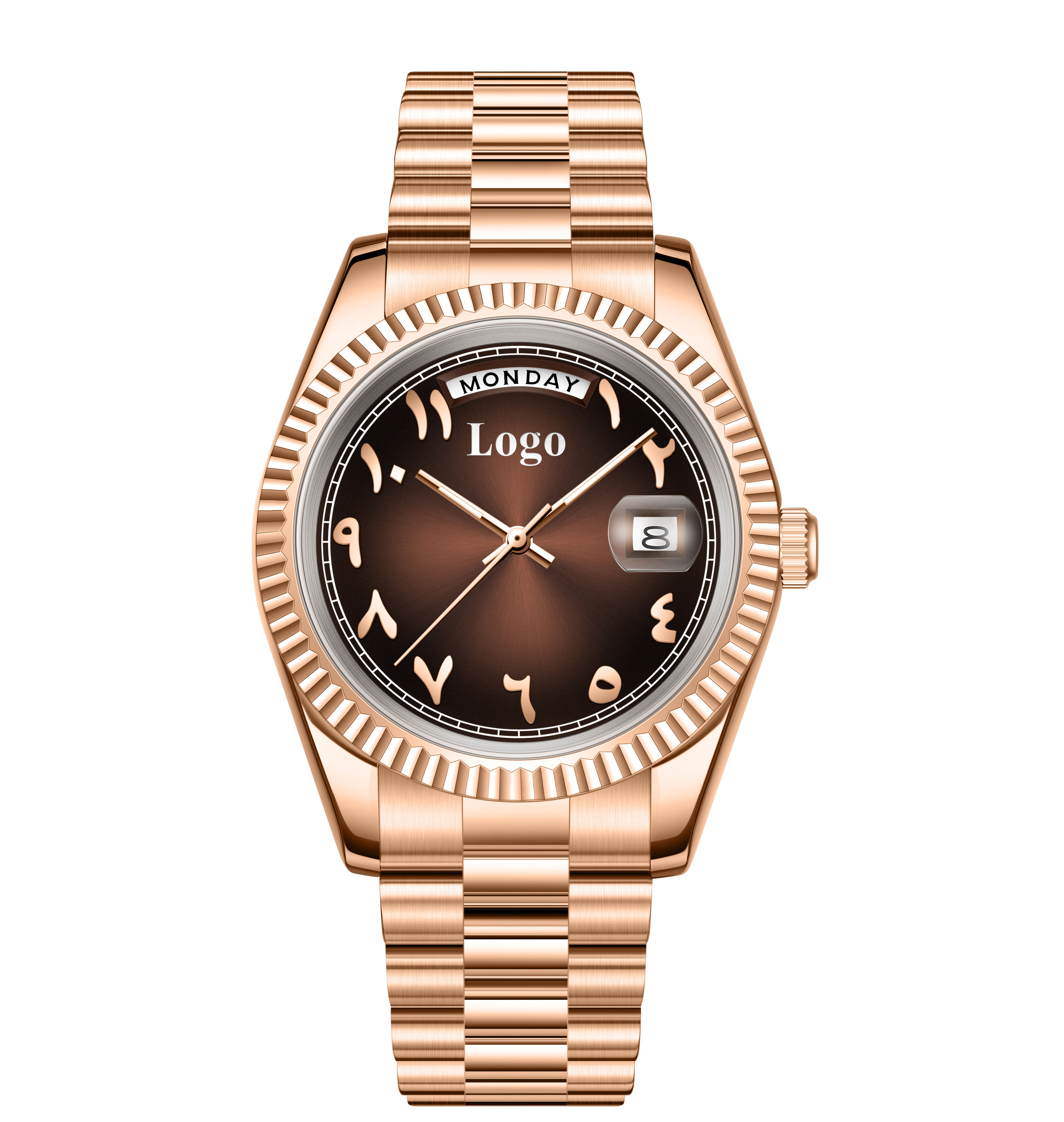 Rose Gold black brown dial