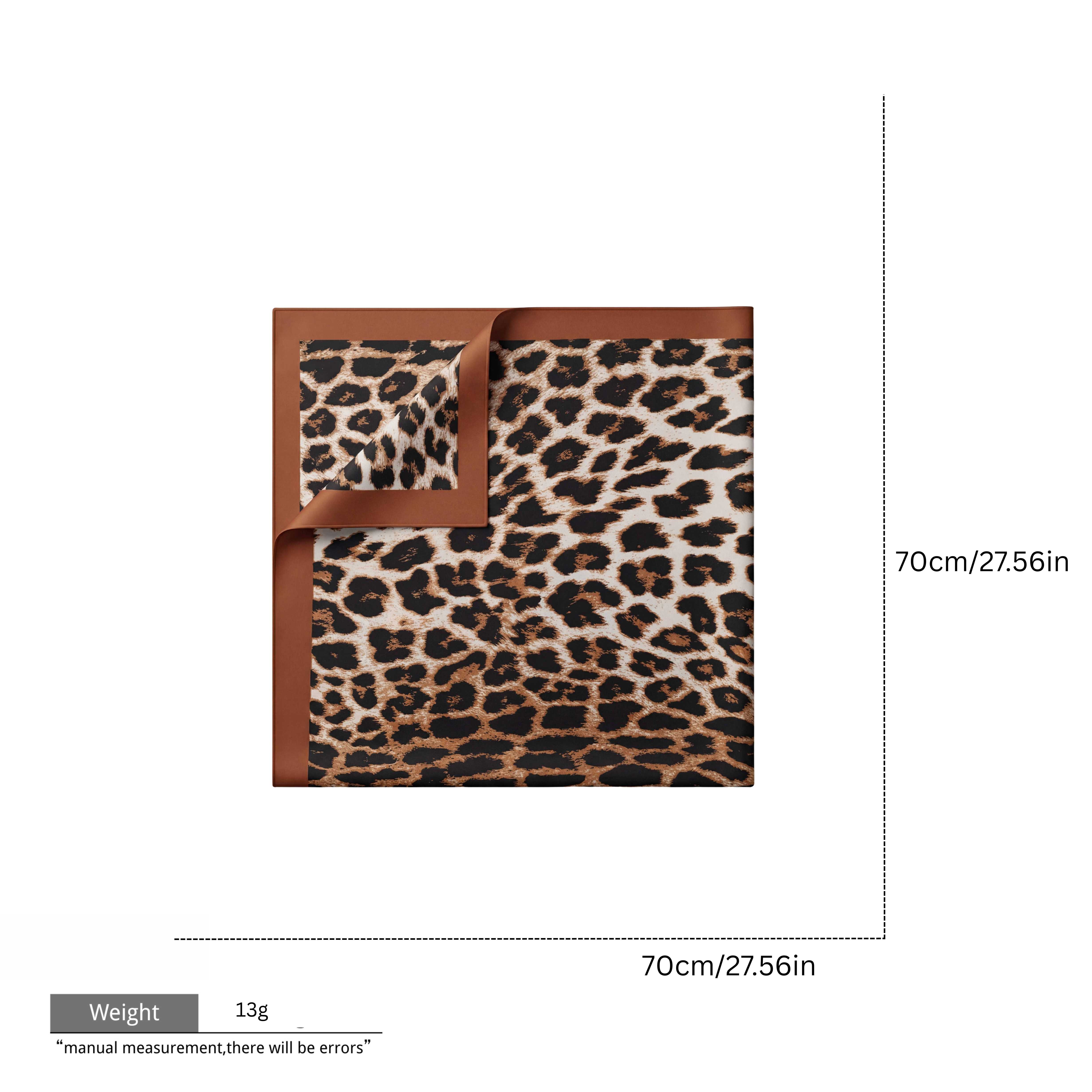 Brown leopard print square scarf