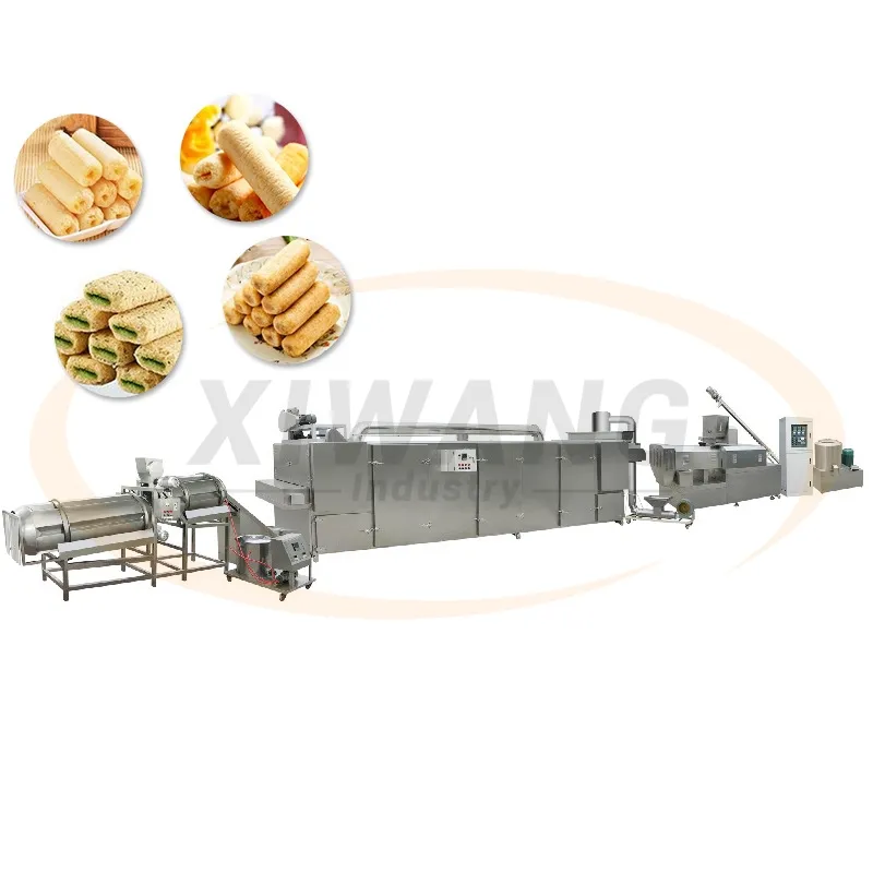 Ekstrüde mısır puf gıda makineleri mısır şişirilmiş yapma makinesi aperatifler gıda tesisi üretim hattı ekipmanları