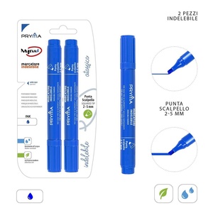 Punta a scalpello pennarello indelebile 2-5mm 2 confezione utensili da scrittura blu