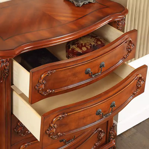 Nhà Máy Bán Buôn Giá Rắn Gỗ Khắc Đồ Nội Thất Phong Cách Châu Âu Ngực Của Ngăn Kéo Màu Anh Đào Tủ Phòng Ngủ Tủ Tủ - Product Image 5