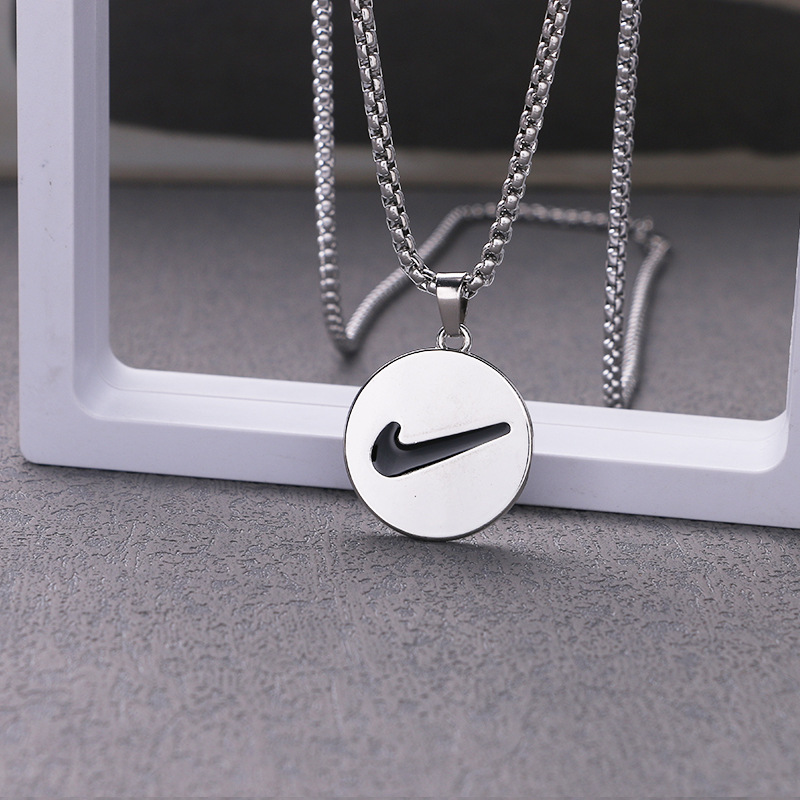 Checkmark circle/titanium steel chain 70cm