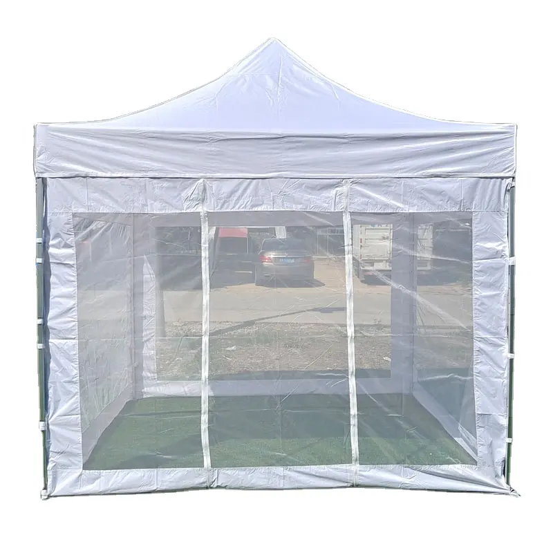 3x3 Canopy Display Pop Up Screen Publicité Marché Camping Grand 3x3 Gazebo Tente d'exposition commerciale avec moustiquaire