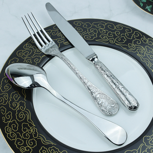 欧式简约奢华高亮度304不锈钢餐具，派对酒店牛排刀叉套装 - Product Image 3