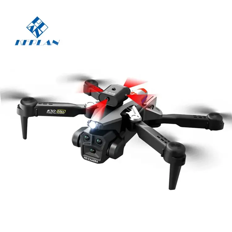 New K10 Max Mini Drone 4K Professinal Three Camera Wide Angle Optical Flow Localization 4CH Obstacle Avoidance RC Quadcopter