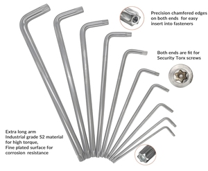 ชุดประแจ Torx Star ALLEN ชุดกุญแจดาว T10-T50 4มม. ชุดกุญแจหกเหลี่ยมโครเมี่ยมวาเนเดียมเหล็ก Torx L- Key amperproof - Product Image 3