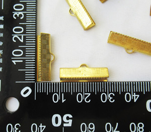 皮革绳端夹扣20毫米纹理黄铜端夹DIY工艺品 - Product Image 3