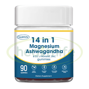 Suppléments de marque privée Oem 14 en 1 Complexe de vitamine D3 Zinc L-théanine Ashwagandha Glycinate de magnésium Gommes - Product Image 6