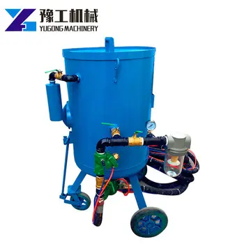 Mobile wet sandblaster trailer 600 800/soda blasting machine with air dry and cooler