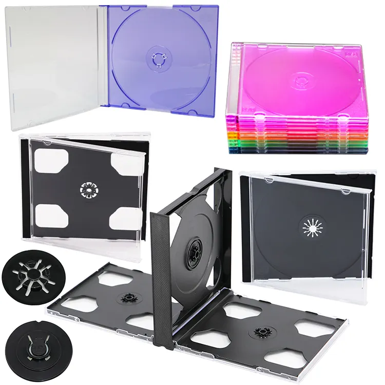 SUNSHING Black Tray 10.4mm 5.2mm Single Disc Transparent Plastic PP CD DVD Box Super Clear PS CD Jewel Case