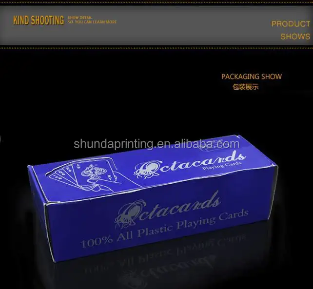 100% suministros de fiesta a prueba de agua tamaño personalizado 4 colores impreso tarjeta juego planificación póquer naipes magia
