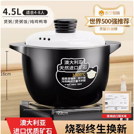 4.5L Tall Ceramic Pot with Panda Lid