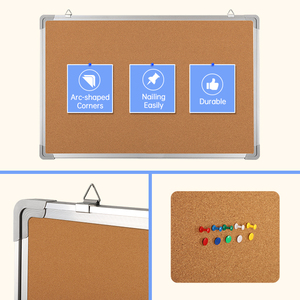 Alüminyum ahşap çatkı duvar duvara monte paneller mesaj takvim kumaş mantar pano görüş bülten duyuru panosu - Product Image 5
