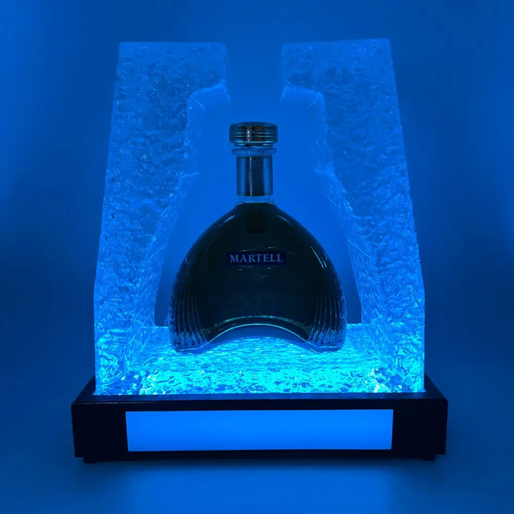 OEM ที่วางขวดแบบชาร์จไฟได้,อุปกรณ์นำเสนอขวด XO Martell Hennessy ที่วางแชมเปญหน้าจอ VIP สำหรับเลานจ์บาร์ปาร์ตี้ไนท์คลับ