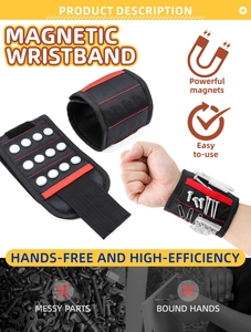 Correia De Pulso Ajustável Ferramenta Magnética Pulseira para Segurar Parafusos Nails Toolsand Outras Pequenas Peças De <span class=keywords><strong>Metal</strong></span>