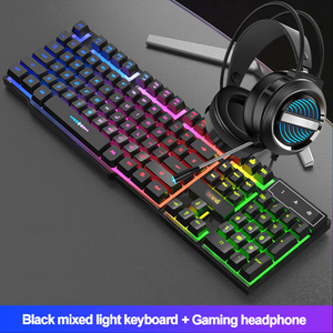 Juego de auriculares con teclado y ratón para videojuegos, con cable, RGB, colorido, retroiluminado, novedad - Product Image 5