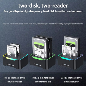 USB 3.0 SATA kép bay RGB đèn hiệu ứng đĩa cứng bao vây 2.5/3.5 inch Docking Station cho Clone HDD SSD sử dụng bên ngoài trường hợp/hộp - Product Image 2