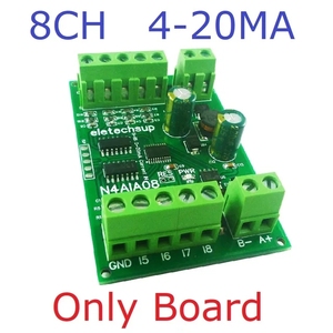 Módulo de colector de corriente de entrada analógica 8-24CH 4-20MA a RS485, placa MODBUS RTU para Sensor de presión de termopar PT100 K DC 12 24V - Product Image 6