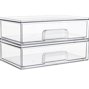Clear Acrylic <strong>Stackable</strong> Storage System Modular Desktop Organizer Bins Drawers for Cosmetics/Files, Custom <strong>Display</strong> Cabinet - Product Image 6