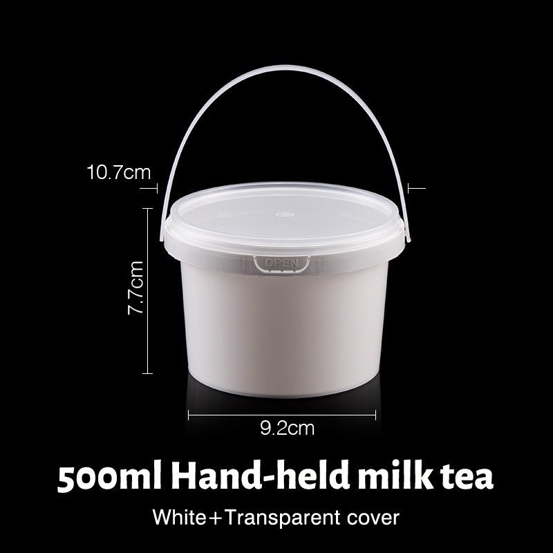 แก้วสีขาวขนาด 500 มล. พร้อมฝาใส