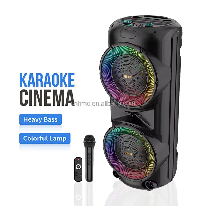ZQS12206 Stock TWS Dual 12 inch Wireless BT Karaoke Portable Partybox PA PRO Rechargeable LED Light Outdoor Party Speaker