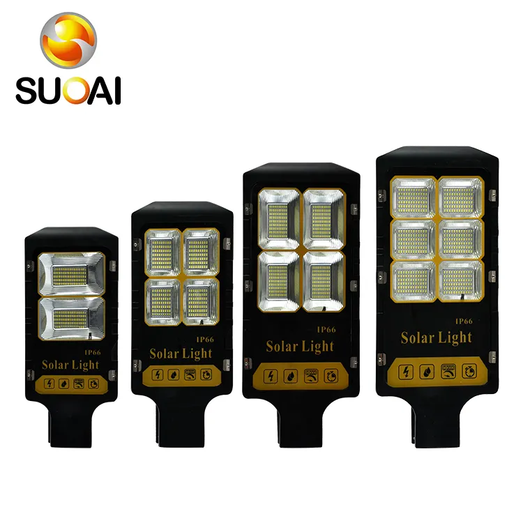 SUOAI Outdoor Waterproof Ip65 100w 300w 200w Led Lamp Price List Led Solar Power Energy Street Light