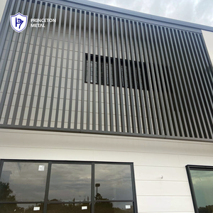 Picchetto decorativo commerciale in metallo sistema di progettazione della Privacy raccordo progetto di costruzione parete in alluminio lama schermo batten rivestimento - Product Image 6