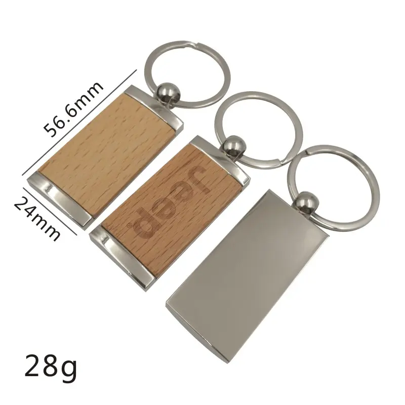 Porte-clés en bois plus en métal avec logo gravé au laser, accessoire personnalisé, vente en gros, 20 pièces