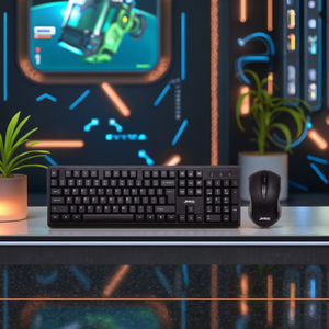 Accesorios de computadora Venta al por mayor Inalámbrico 104-Key Diseño Delgado LED retroiluminado Combo de teclado y mouse para uso en computadora de escritorio