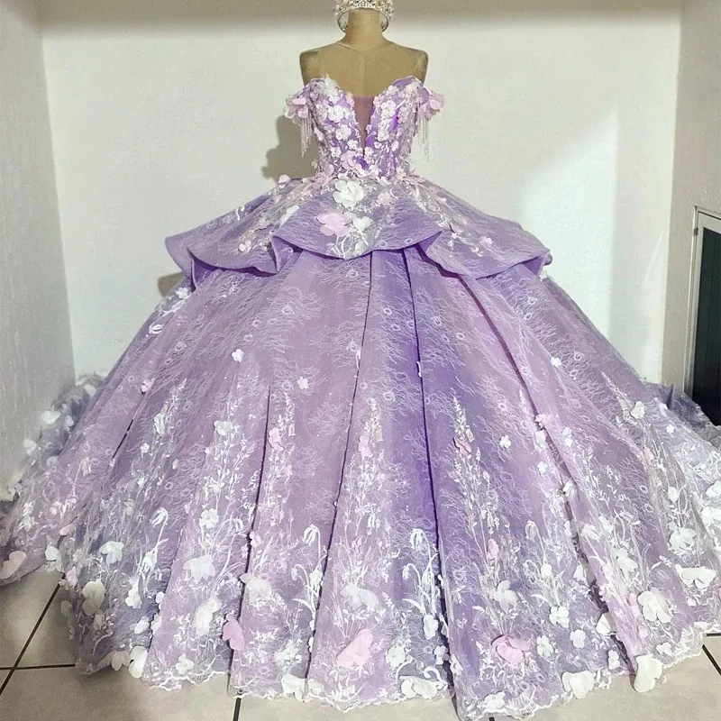 Vestido de baile mumuleo com desenho de flores e miçangas desenhos 3D, vestido de baile de formatura com 15 miçangas e apliques de mão, ideal para baile de formatura