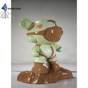 Avrupalı kafeler ve çocuk kitapçıları için Rock Base - Whimsical Art ile maceracı ayı heykel