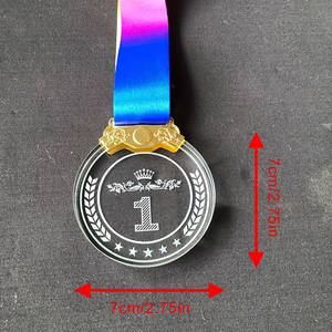 Custom Blank Faceted Plexiglass Commemorative Medal Sport Brass Gold Silver Trophy Perfect Winners <strong>Finalists</strong> Crystal Glass Medal