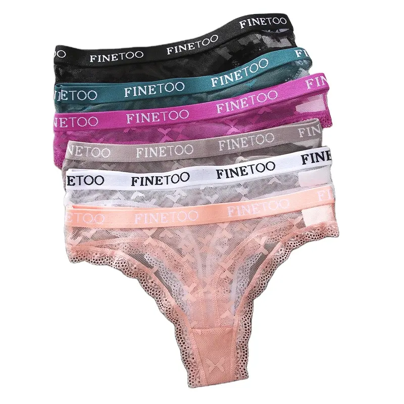 FINETOO Women's sexy underwear briefs ladies panties girls lace thong and g string lingerie panty bikini