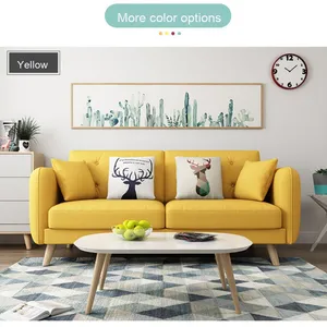 Современный скандинавский тканевый диван, повседневные двухместные офисные диваны для небольших квартир, полностью оборудованные, моющиеся - Product Image 6
