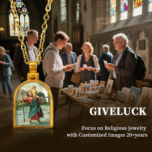 Giveluck cửa hình gawu hộp đồ trang sức tôn giáo hình ảnh "Saint Christopher" Mô hình tùy chỉnh cho bán buôn - Product Image 6