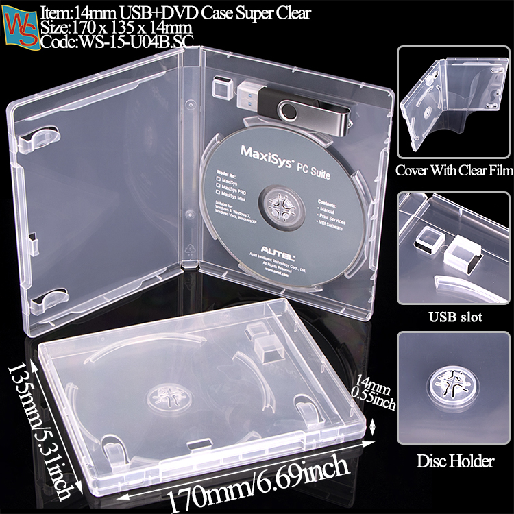 15-U04B, Boîtier USB+DVD Super Transparent