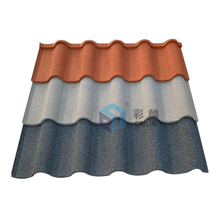 Matériaux de toit, toiture métallique ondulée revêtue de pierre de couleur à longue portée