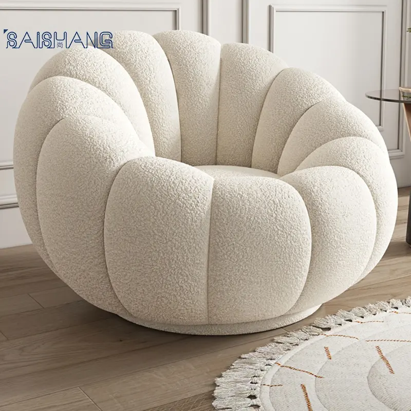 Sofá nórdico de una sola silla, sillón perezoso en forma de calabaza, con taburete, muebles para sala de estar