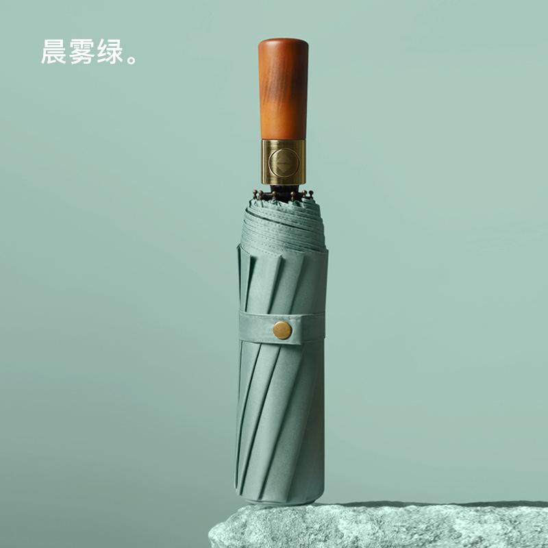 Mango de madera totalmente automático de 10 huesos, pegamento negro, negro y verde.