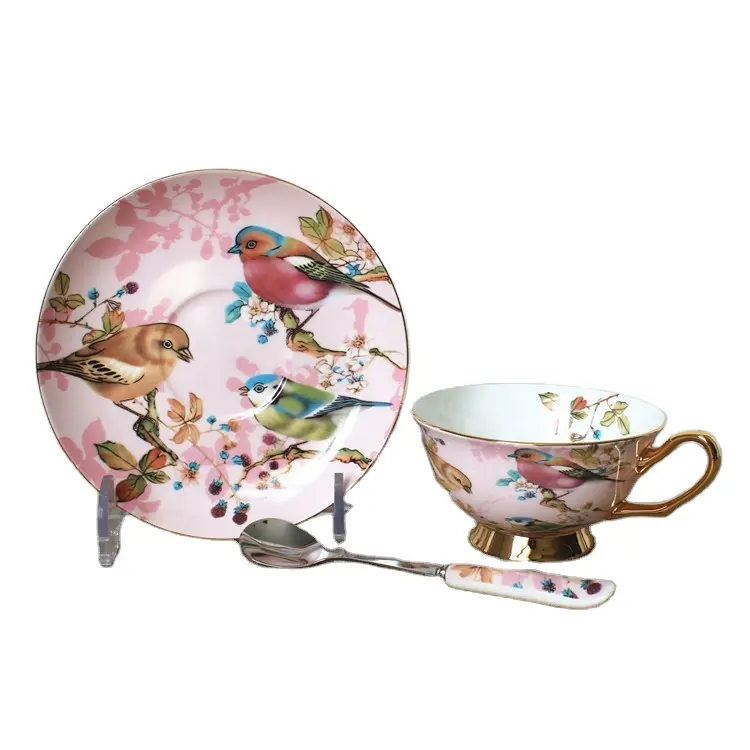 Tazas de porcelana de hueso fino, platillo y taza de té de porcelana europea, de china, royal albert, old country, rosas, mocha