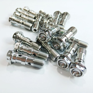 Garde5 <strong>Titanium</strong> Single Banjo Bolts M10x1.0 Brake Fitting Adapter M10 Metric Thread Single Banjo Bolt Universal M10 X <strong>1</strong> mm - Product Image 3