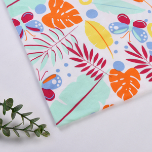 Bán Buôn Tùy Chỉnh Hoa Lá Dệt Kim Polyester Spandex Căng In Vải Cho Quần Áo - Product Image 2